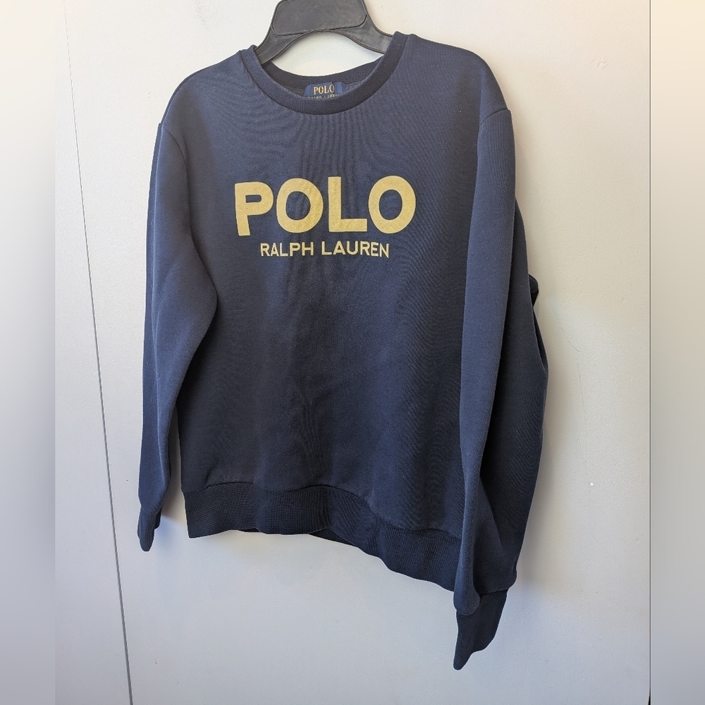 POLO RALPH LAUREN Kid Crewneck Size Large 14-16 Navy Blue Unisex